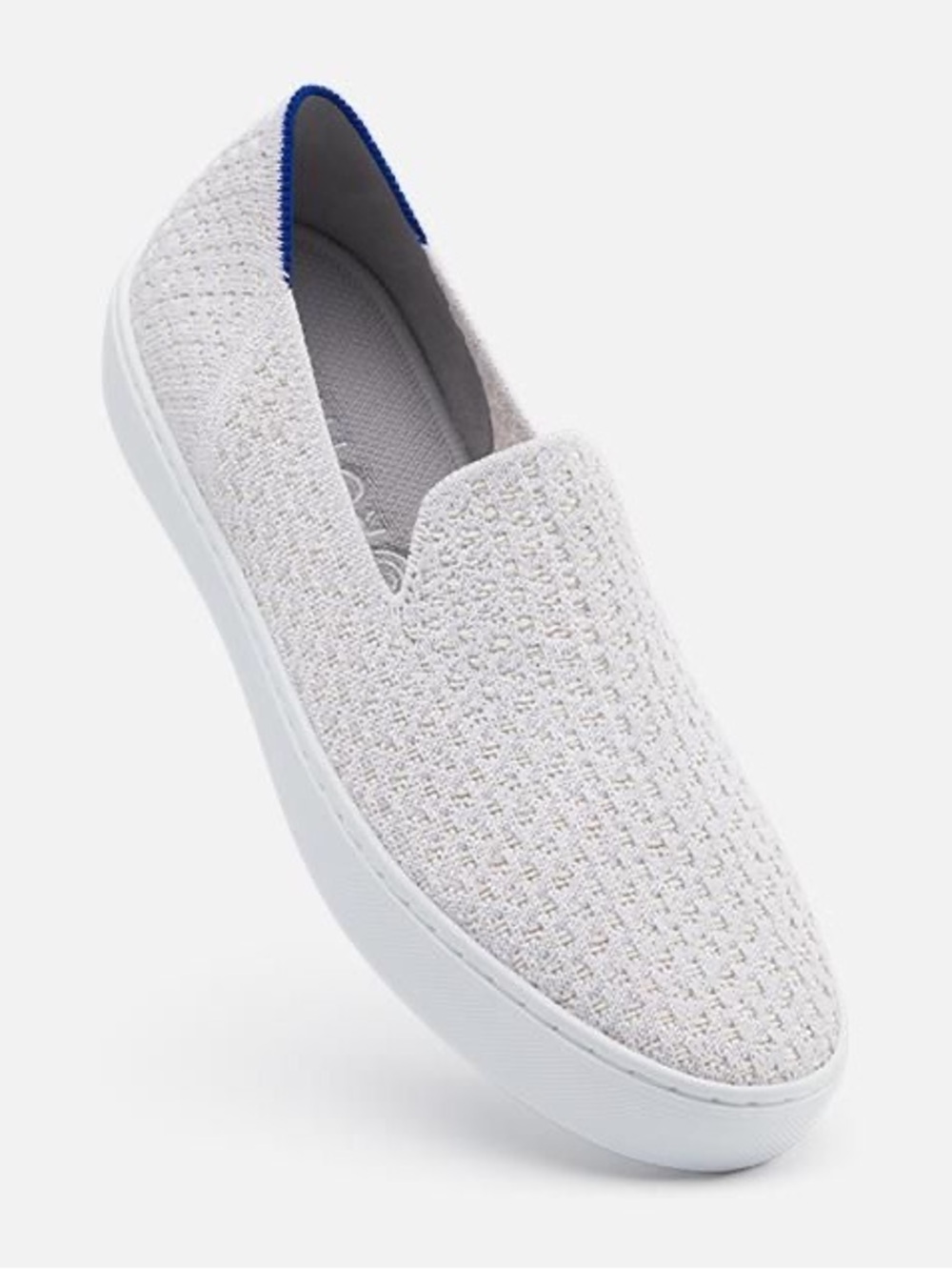 Rothy’s The Original Slip On Sneakers in Salt Honeycomb Textured Knit Size 8.5